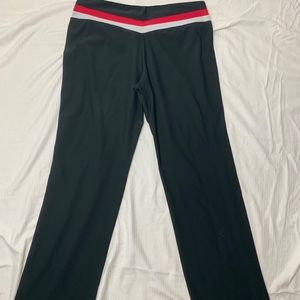 (NIKE) black, red and white yoga flare pants